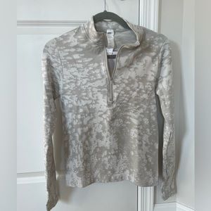 Fabletics grey and white quarter zip